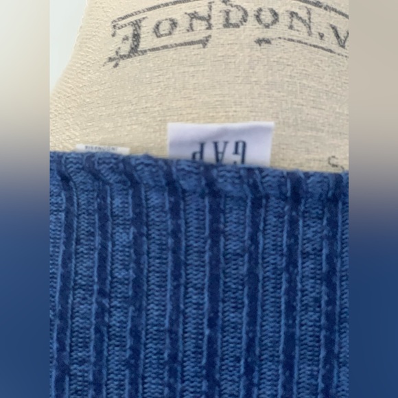 Gap Short Sleeve Blue Ribbed Dress - Picture 3 of 4